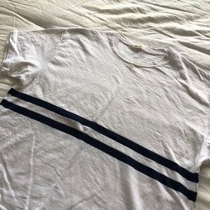 brandy melville white and navy stripe t-shirt